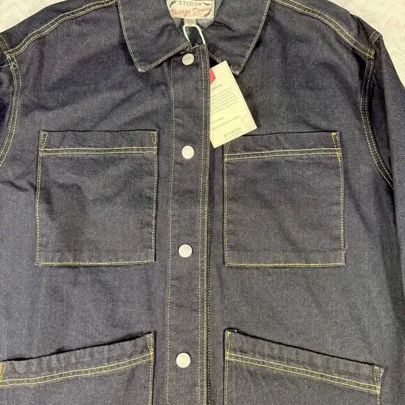 Women's Stoosh Vintage Denim Blue Jean Long Sleeve Jacket Size Small NWT - Picture 2 of 7